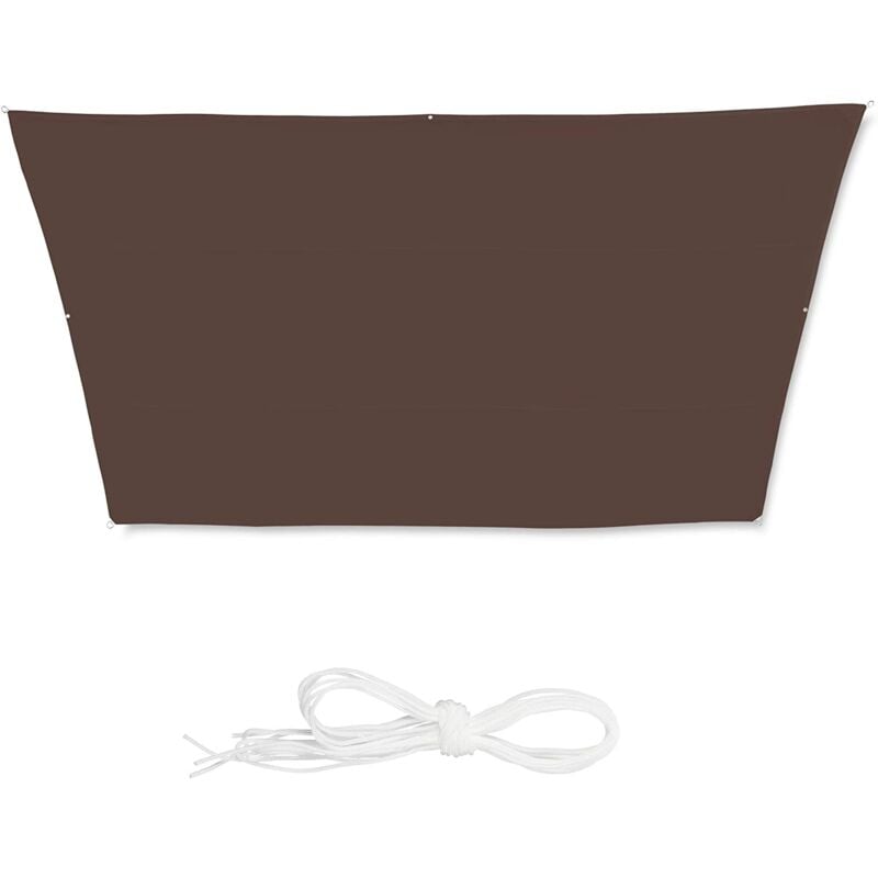 foto del prodotto helloshop26 vela ombreggiante a trapezio 3 x 5,5 x 4 m marrone