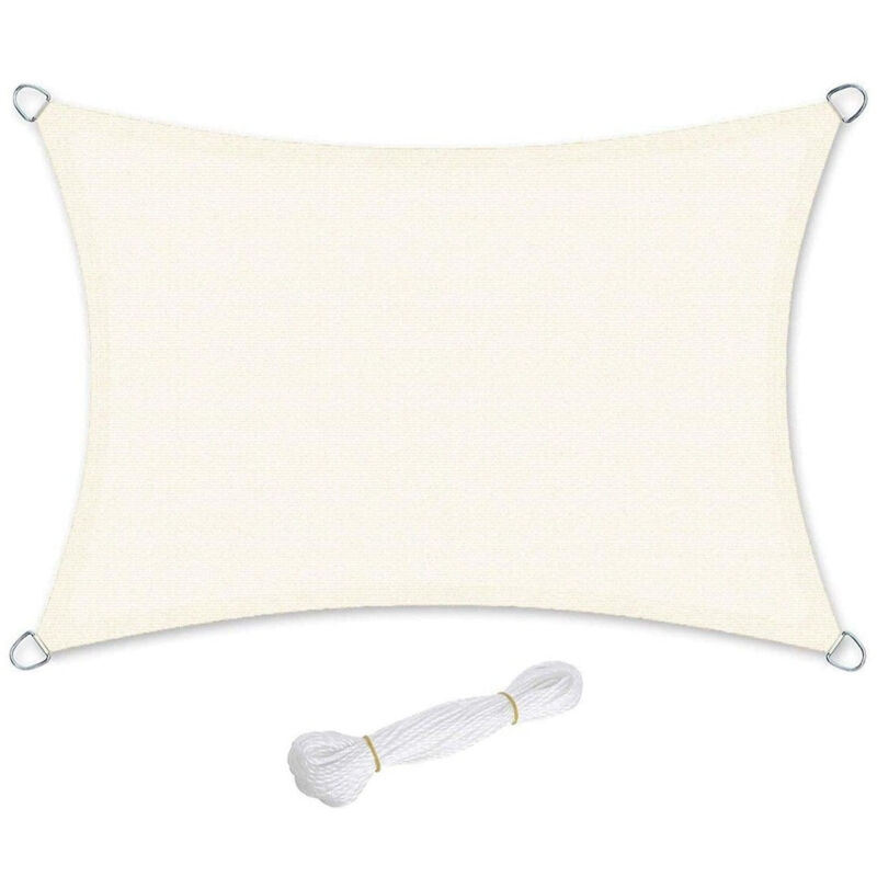 foto del prodotto helloshop26 vela ombreggiante in hdpe protezione solare anti uv traspirante per il giardino il balcone traspirante permeabile all acqua 3 x 4 m