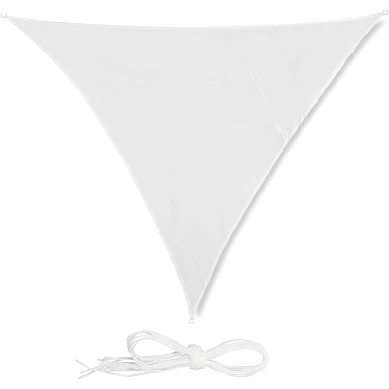 foto del prodotto helloshop26 vela ombreggiante triangolare 3 x 3 x 3 m bianca