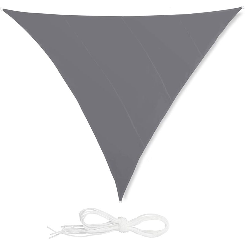foto del prodotto helloshop26 vela ombreggiante triangolare 6 x 6 x 6 m grigia