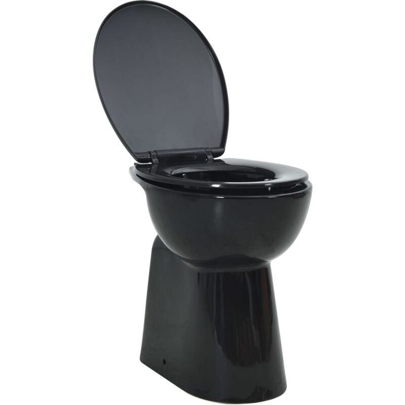 foto del prodotto helloshop26 wc alto senza brida con chiusura ammortizzata copriwater wc bagno casa interno 7 cm ceramica nera