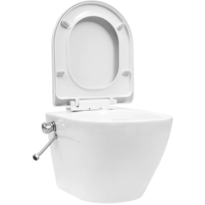 foto del prodotto helloshop26 wc sospeso senza brida con funzione bidet in ceramica bianca