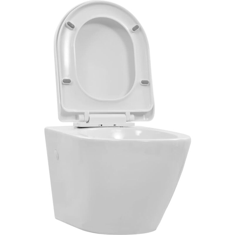 foto del prodotto helloshop26 wc sospeso senza brida, sedile wc, wc, wc, bagno, interno di casa, in resistente ceramica bianca