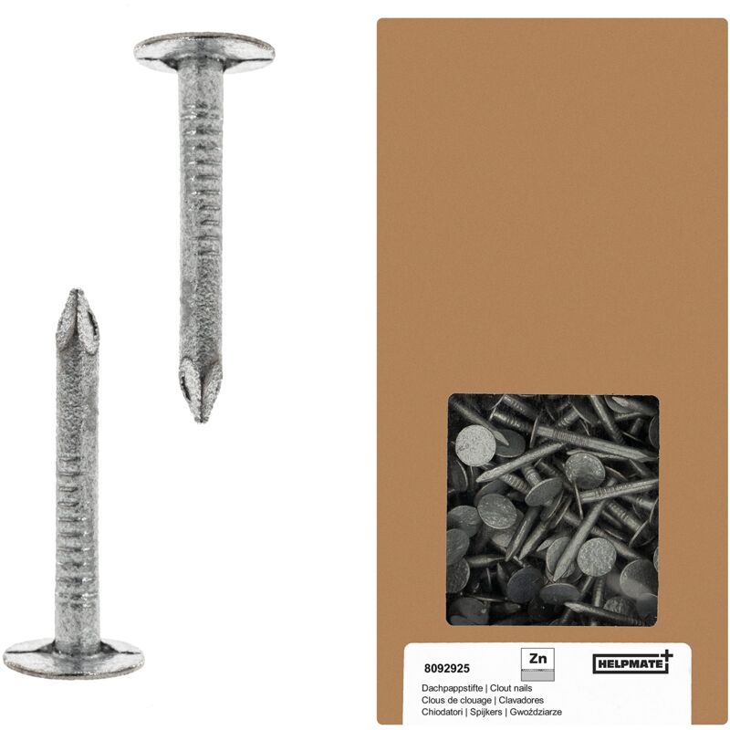 foto del prodotto helpmate chiodi per tetto 2,8 x 30 mm, zincati meccanicamente 1 kg di cartone tipo b chiodi per tetto din 1160 b chiodi per tetto ideale per