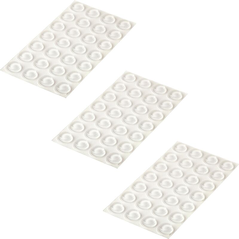 foto del prodotto helpmate cuscinetti in gomma trasparente, 84 pezzi, rotondi, medi, autoadesivi, 12 mm, altezza 3,2 mm, silenziosi e antiscivolo, elastici
