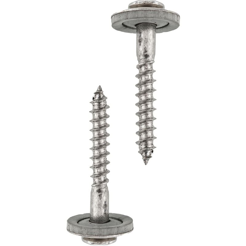 foto del prodotto helpmate viti spengler 4,5 x 65 mm, 150 pezzi, din 7995, in acciaio inox a2, pz2, din 7995, testa cilindrica, con disco e epdm di, argento, 4,5 x