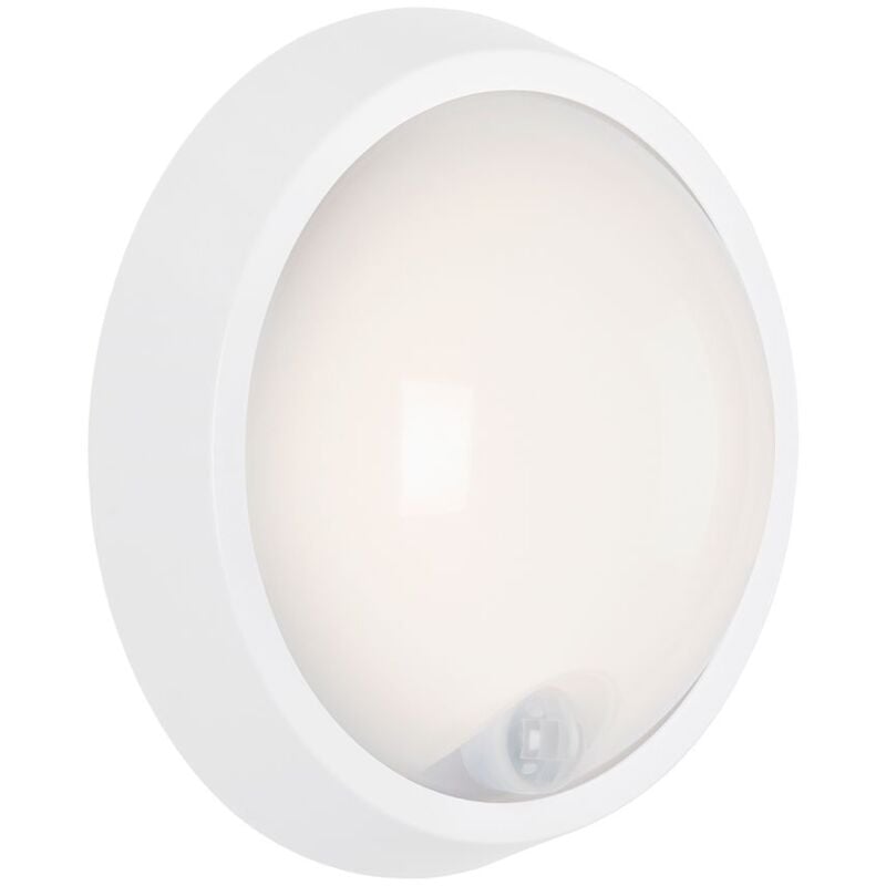 foto del prodotto helsinki lampada da parete a led senza fili, ip44 protezione dagli spruzzi d acqua, sensore di movimento, sensore crepuscolare, portata 8 m, bianco,