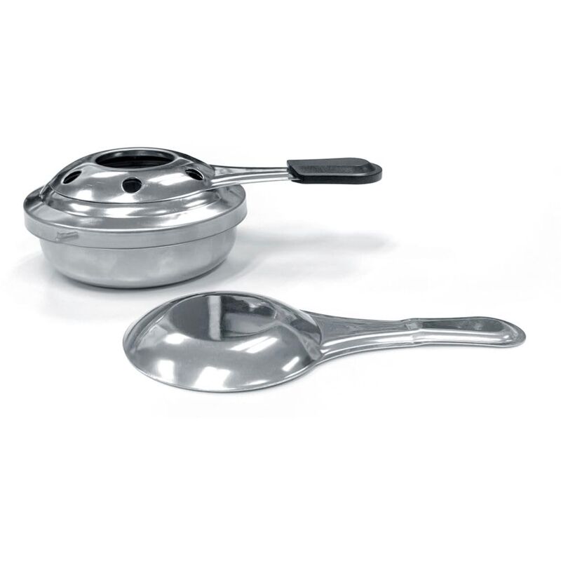 foto del prodotto hendi bruciatore per fonduta, set di 2 pezzi, bruciatore di pasta gel combustible per fonduta, mini fornello ad alcool, 92x h 40mm, acciaio inox