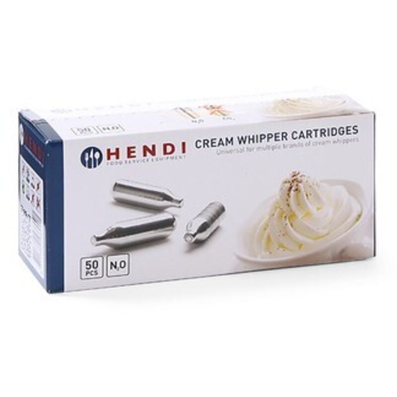 foto del prodotto hendi cartucce di crema 50 pz n2o, validit 5 anni