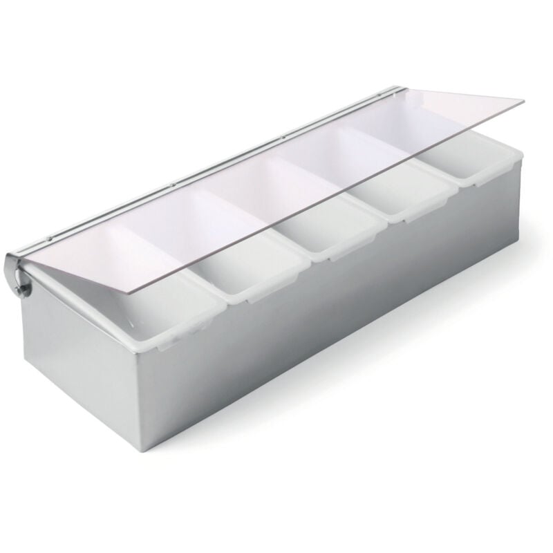 foto del prodotto hendi contenitore barista per additivi bevande, 5 inserti in acciaio 552100