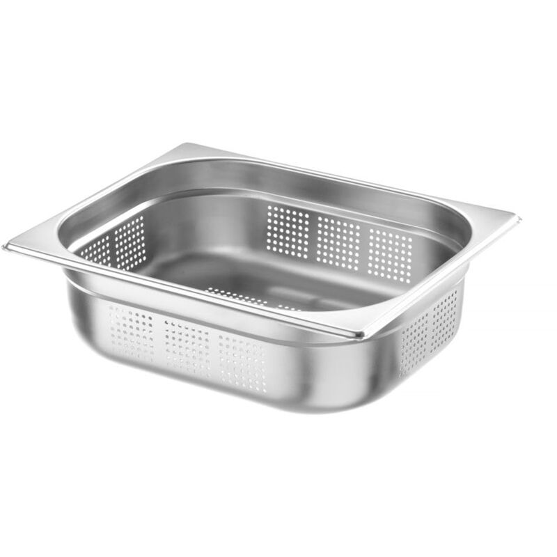 foto del prodotto hendi contenitore gastronorm, gn 1 2, con lati e fondo perforati, contenitore gn, impilabile, bordi arrotondati, resistente alla temperatura da
