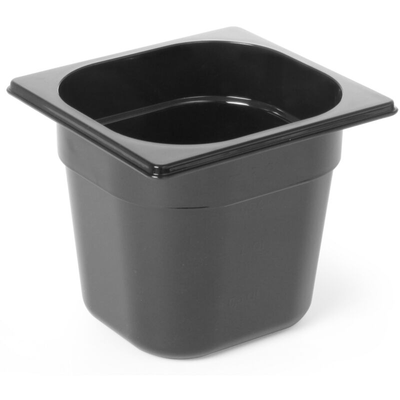foto del prodotto hendi contenitore in policarbonato nero gn 1 6 altezza 150 mm 862711