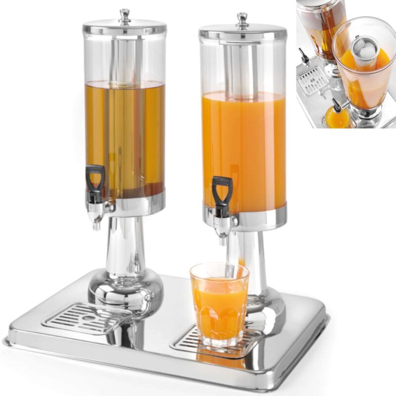 foto del prodotto hendi doppio dispenser per succhi, bevande refrigerate, 2 x 3 l
