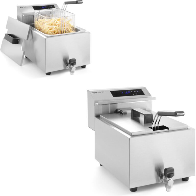 foto del prodotto hendi friggitrice da pannello digitale mastercook con rubinetto 8l 3500w