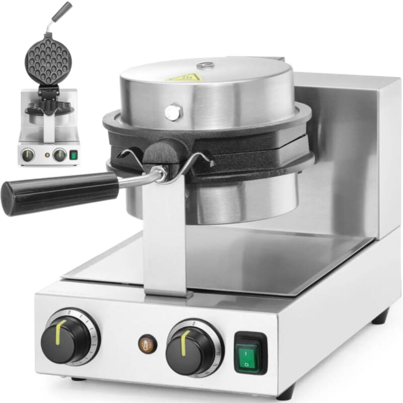 foto del prodotto hendi macchina per waffle rotativa per bubble waffle, diametro. 170mm 1500w
