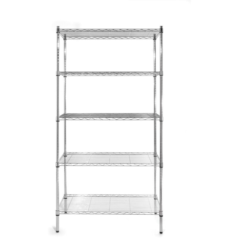 foto del prodotto hendi scaffale da magazzino pieghevole, ripiani in filo metallico regolabili 5 ripiani 812204