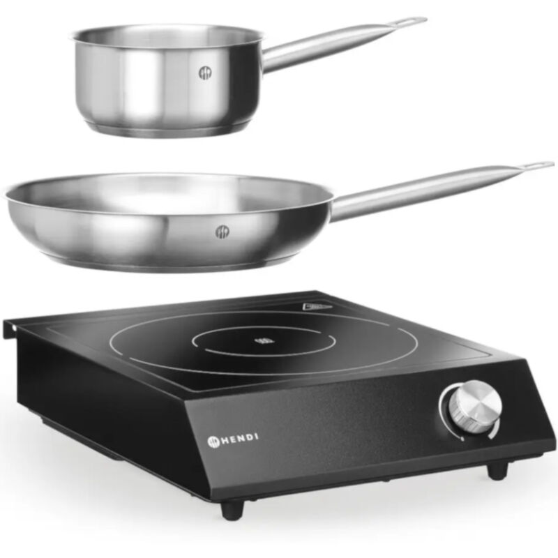 foto del prodotto hendi set da cucina portatile fornello a induzione pentola padella 3500 w