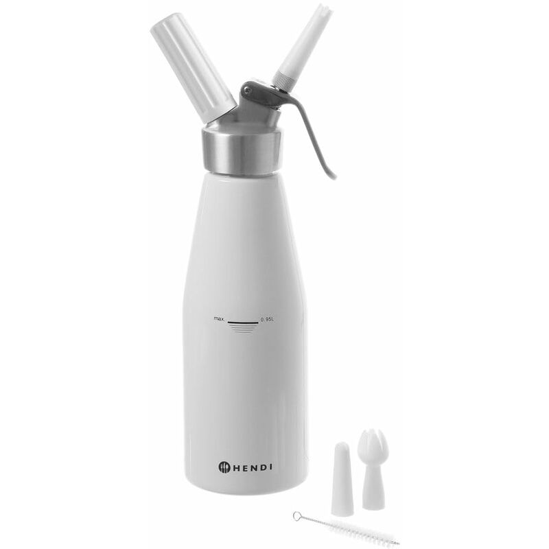 foto del prodotto hendi sifone per cucina, set di 3 ugelli erogatori ed una spazzolina per la pulizia, per panna montata, mousse, dessert, sifone per panna montata,