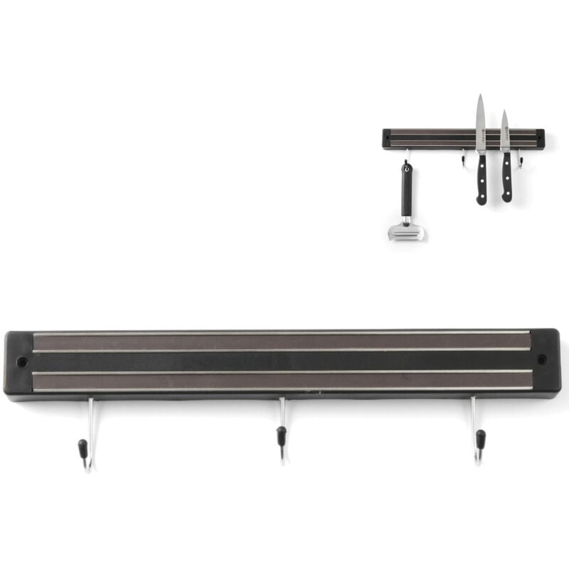 foto del prodotto hendi striscia magnetica per coltelli con ganci, lunghezza 300 mm 820209