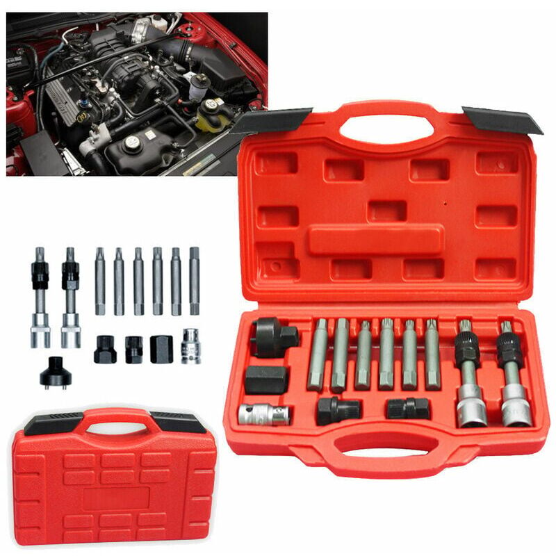 immagine 0 del prodotto hengda 13 pezzi alternatore stop tool estrattore chiave a bussola ruota libera nero