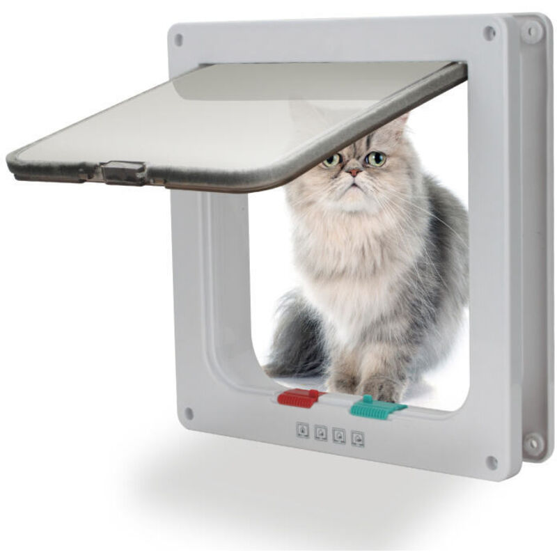 foto del prodotto hengda porta per gatti a 4 vie gattaiola porta per animali domestici gattaiola per cani sistema di porte per gatti l 23.5 x 25 cm