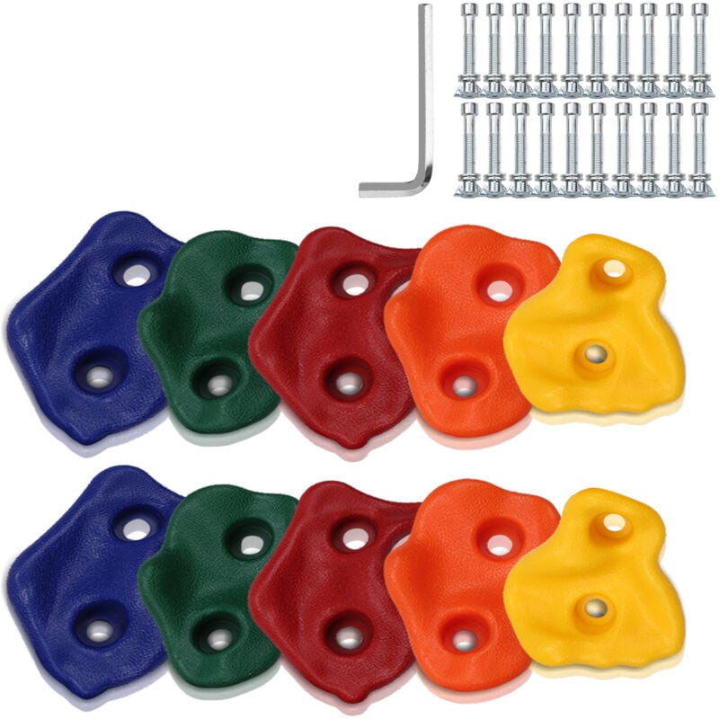 foto del prodotto hengda swanew 10 pezzi prese per arrampicata prese in pe per arrampicata multicolore prese per arrampicata grandi per l esterno per torre gioco