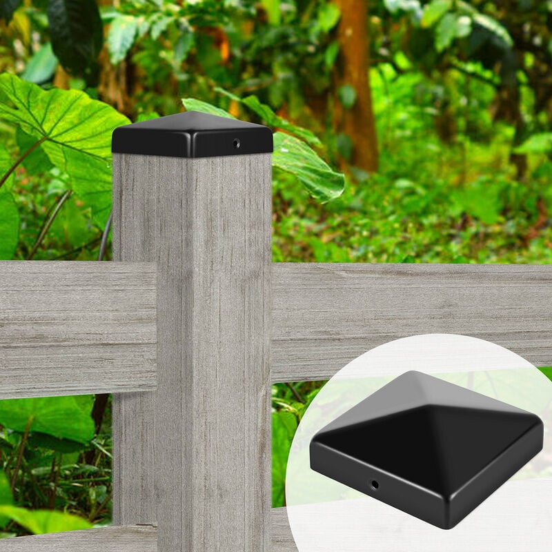 foto del prodotto hengda swanew 10x tappi per pali tappo per recinzione tappo di copertura per pali nero 91mm
