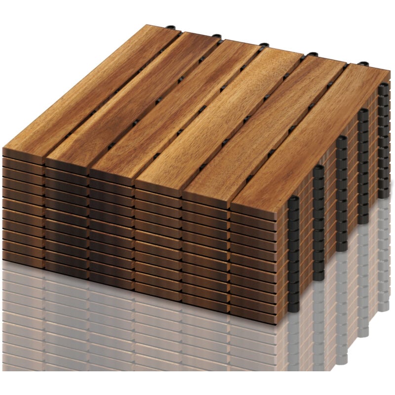foto del prodotto hengda swanew 11x piastrelle di legno 30x30 cm acacia balcony in legno. piastrelle perfette per la terrazza del balcone da giardino del ponte 6