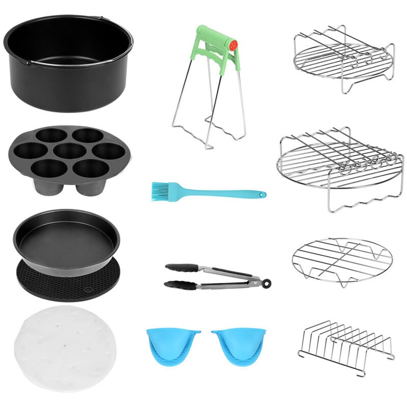 foto del prodotto hengda swanew 12pcs accessori per friggitrice ad aria calda stampi grill carte forno a convezione torta friggitrice friggitrice profonda silicone