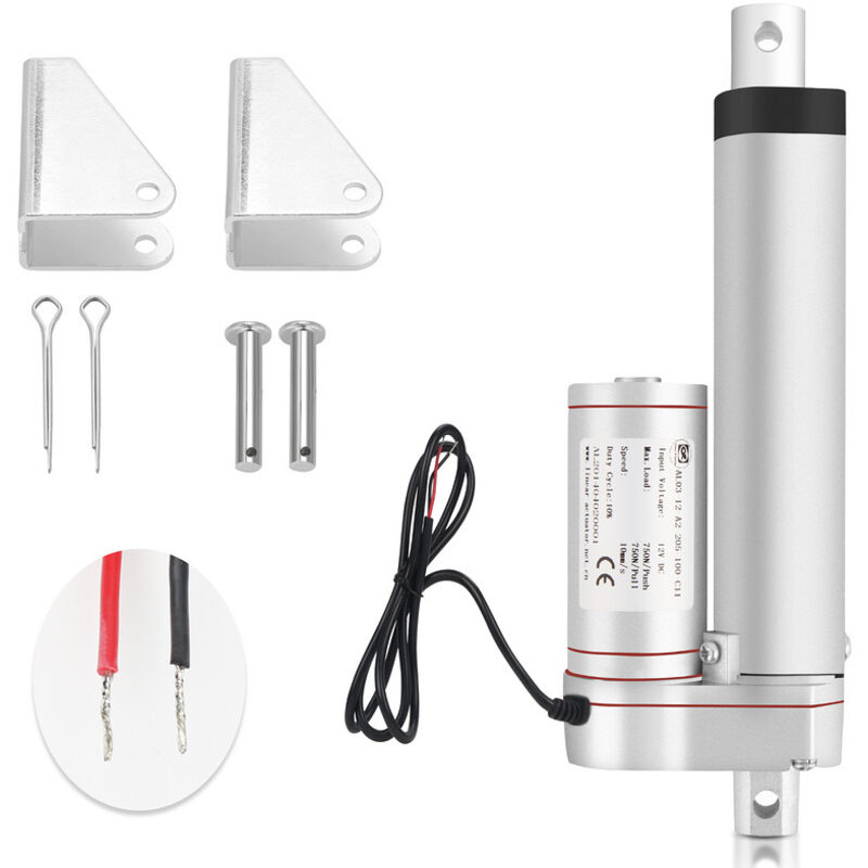 foto del prodotto hengda swanew 1500n motore lineare attuatore cilindro elettrico dc 12v 100mm