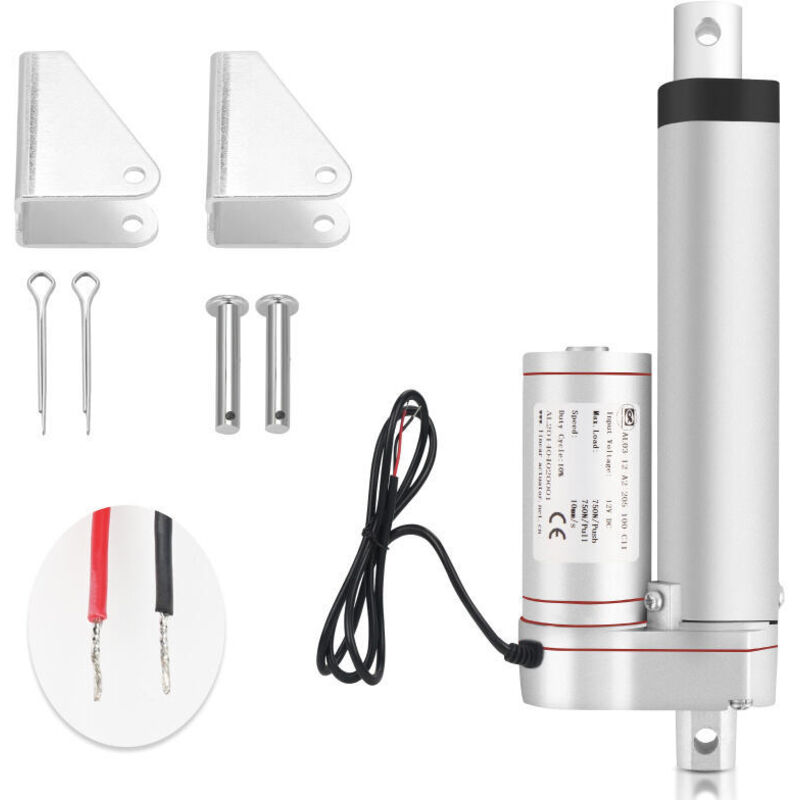 foto del prodotto hengda swanew 1500n motore lineare attuatore cilindro elettrico dc 12v 300mm