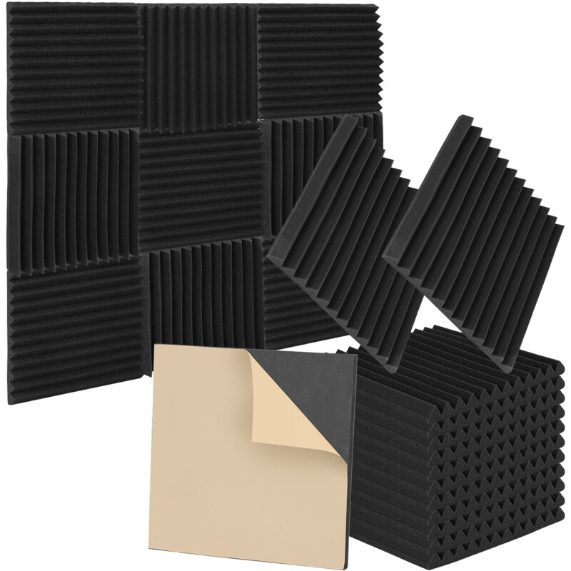 foto del prodotto hengda swanew 24x cunei fonoassorbenti da studio resistenti al fuoco pannelli ad alta densit 30x30x2.5 cm