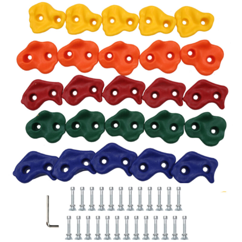 foto del prodotto hengda swanew 25 pezzi prese per arrampicata prese in pe per arrampicata multicolore prese per arrampicata grandi per l esterno per torre gioco