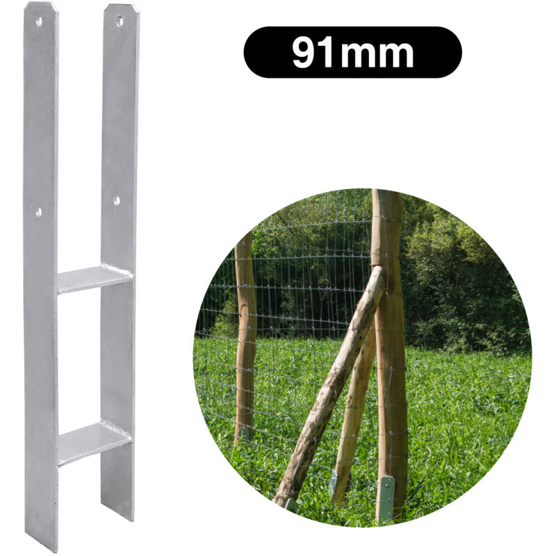 foto del prodotto hengda swanew 2x ancoraggi h supporto palo 91x600mm piede palo h ancoraggio piede palo ancoraggio palo