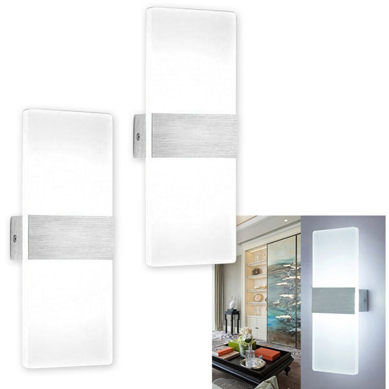 immagine 0 del prodotto hengda swanew 2x lampada da parete per esterno modulo led lampada da interno illuminazione da parete per esterno bianco 12w