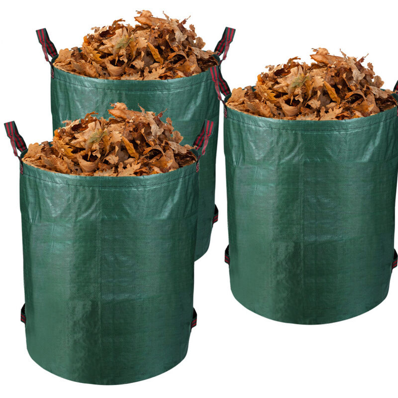 foto del prodotto hengda swanew 3x giardino sacca pieghevole xxl sacchi deciduo con ruote trasportate contenitore 272l