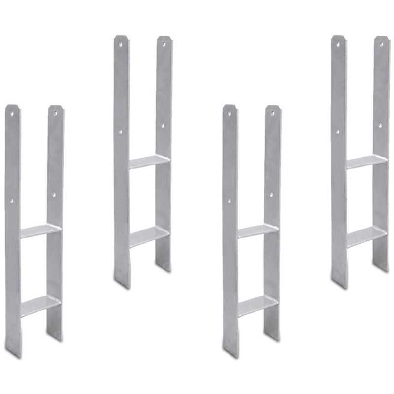 foto del prodotto hengda swanew 4x ancoraggio ad h adatto per pergole ancoraggio per palo incassato supporto per recinzione supporto per carport durevole 111mm