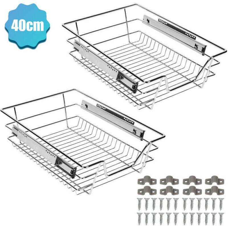 foto del prodotto hengda swanew 4x cassetti telescopici cassetto cucina cestino estraibile argento 40cm