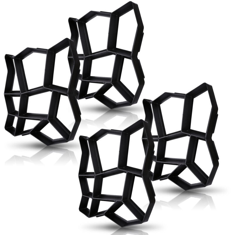 foto del prodotto hengda swanew 4x giardino pavimentazione stampo nero plastica cemento stampo fai da te riutilizzabile