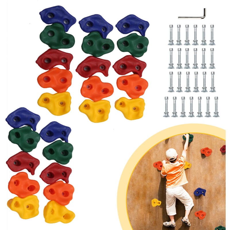 foto del prodotto hengda swanew 50 pezzi prese per arrampicata prese in pe per arrampicata multicolore prese per arrampicata grandi per l esterno per torre gioco