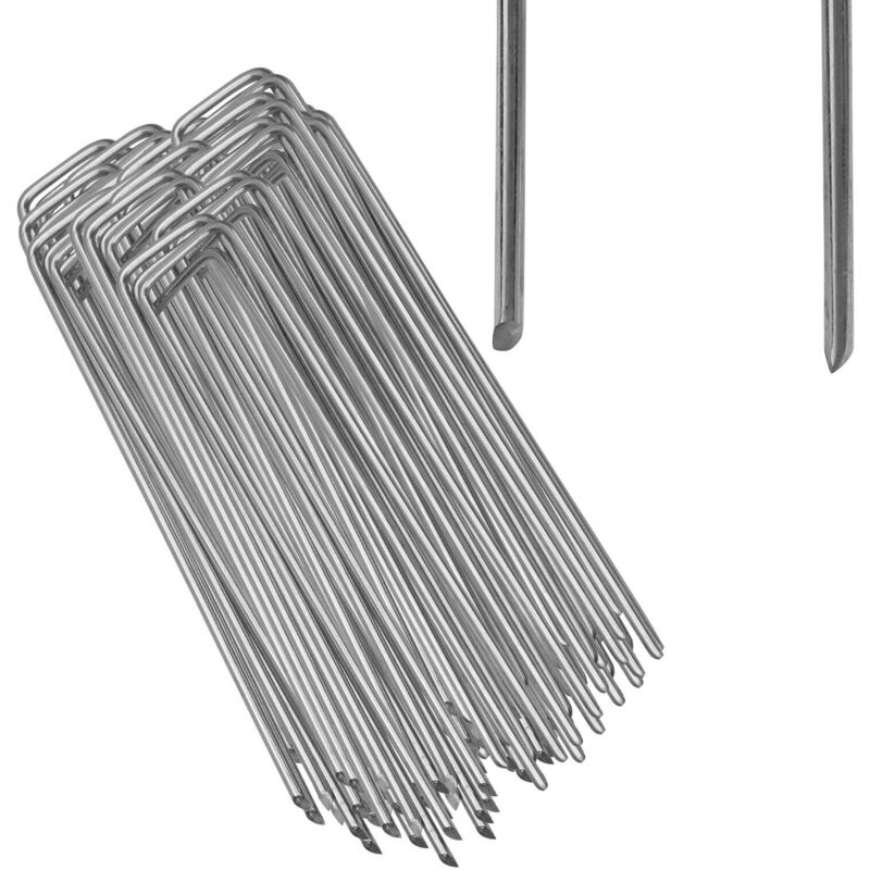 foto del prodotto hengda swanew 50x ancre au sol piquets en acier galvanis 150x25mm ancrage au sol pour b ches filets de jardinage en u arrondi