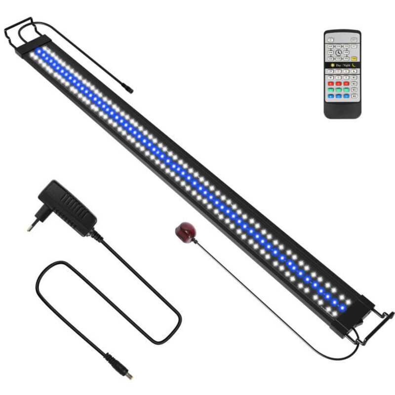 foto del prodotto hengda swanew acquario led dimmerabile con telecomando per l illuminazione della pianta di pesce. 117.5 cm. 120 150 cm lampada estensibile