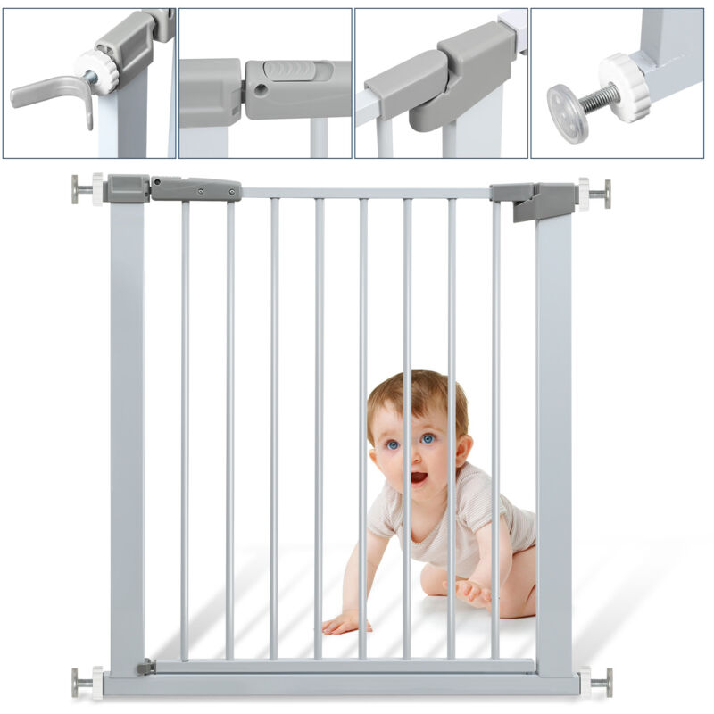 foto del prodotto hengda swanew barriera di sicurezza 76 82cm barriera di sicurezza per bambini per porte e corridoi colore bianco massima versatilit bianco