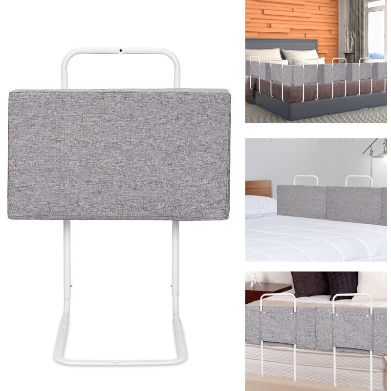 foto del prodotto hengda swanew barriere per letto per bambini barriera di sicurezza morbida regolabili in altezza 60 cm barriera paracolpi in schiuma grigio