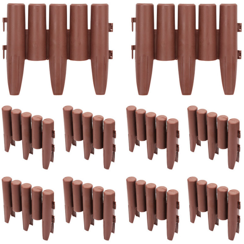 immagine 0 del prodotto hengda swanew bordatura in plastica per prati e sentieri recinzione per giardini 10x recinzioni 11.2 m braun