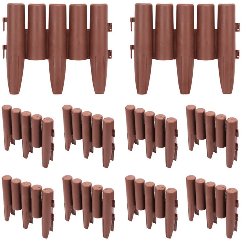 immagine 0 del prodotto hengda swanew bordatura in plastica per prati e sentieri recinzione per giardini 10x recinzioni 5.6 m braun