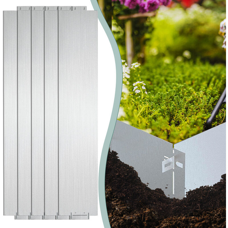 foto del prodotto hengda swanew bordatura per prato prodotti in metallo bordatura per profili bordatura per aiuola resistente alle intemperie giardino 100x18cm 20m