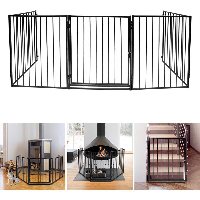 foto del prodotto hengda swanew cancelletto di sicurezza barriera protettiva per bambini camino cani animali stufa 305x 76 cm 5 pezzi di recinzione di sicurezza