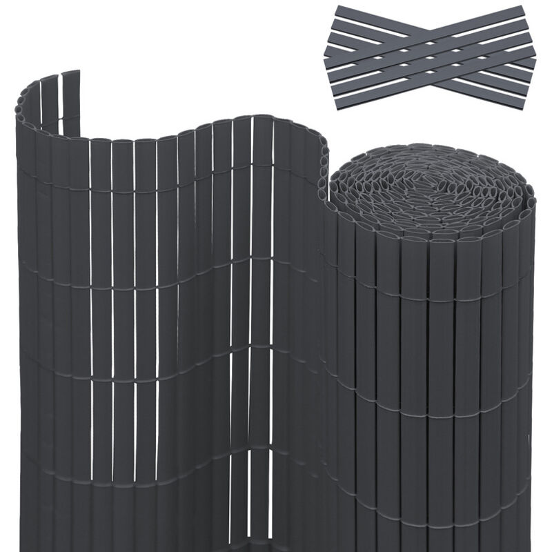 foto del prodotto hengda swanew canisse in pvc per il giardino balcone o terrazza a doppia faccia recinzione frangivento per balconi grigio 120 x 800cm