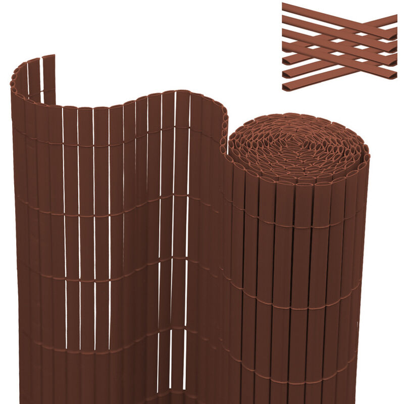 foto del prodotto hengda swanew canisse in pvc per il giardino balcone o terrazza a doppia faccia recinzione frangivento per balconi marrone 140 x 800cm